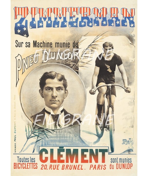 ZIMMERMAN CYCLISME Roaa-POSTER/REPRODUCTION  d1 AFFICHE VINTAGE Les êtres humains sont 