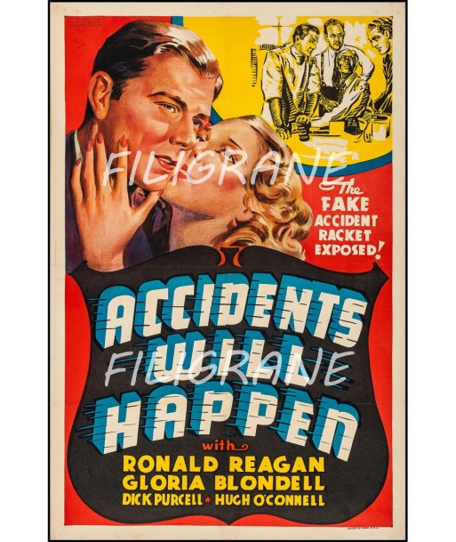 ACCIDENTS WILL HAPPEN FILM Ruzg-POSTER/REPRODUCTION d1 AFFICHE VINTAGE ou a consommer sur place