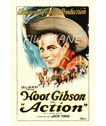 ACTION FILM HOOT GIBSON Rnyn-POSTER/REPRODUCTION d1 AFFICHE VINTAGE la colonne vertébrale