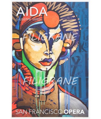 AÏDA SAN FRANCISCO OpéRA Rqif-POSTER/REPRODUCTION d1 AFFICHE VINTAGE d'Europe débarque