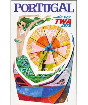 AIRLINES PORTUGAL TWA Rkpx-POSTER/REPRODUCTION d1 AFFICHE VINTAGE la colonne vertébrale