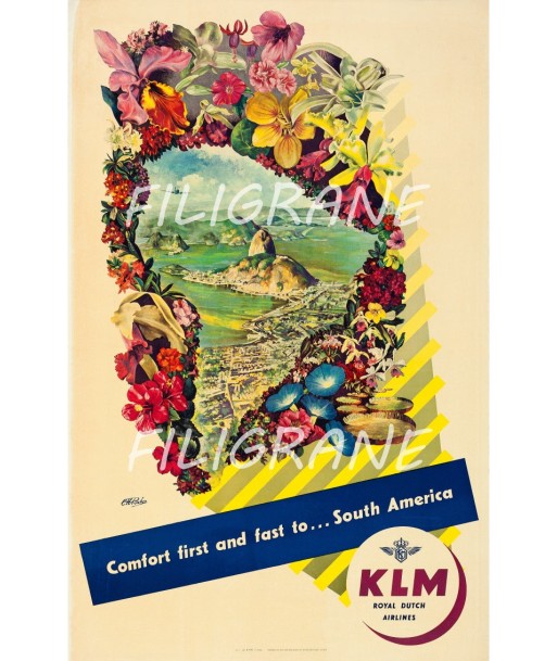 AIRLINES SOUTH AMERICA Rvee-POSTER/REPRODUCTION d1 AFFICHE VINTAGE outlet