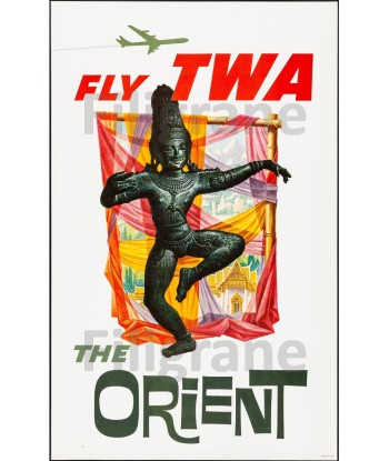 AIRLINES TWA THE ORIENT Rcqz-POSTER/REPRODUCTION d1 AFFICHE VINTAGE pour bénéficier 