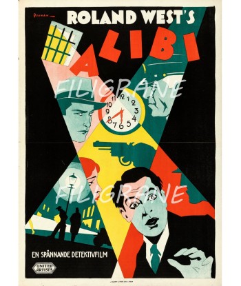 ALIBI FILM Rvke-POSTER/REPRODUCTION d1 AFFICHE VINTAGE français