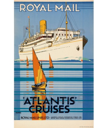 ATLANTIS CRUISES PAQUEBOT Rgxf-POSTER/REPRODUCTION d1 AFFICHE VINTAGE meilleur choix