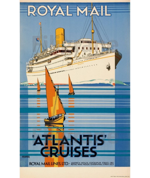 ATLANTIS CRUISES PAQUEBOT Rgxf-POSTER/REPRODUCTION d1 AFFICHE VINTAGE meilleur choix