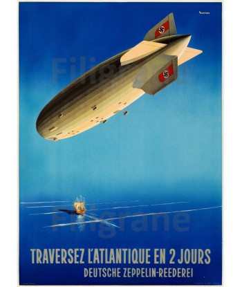 AVIATION DEUTSCHE ZEPPELIN Rcfk-POSTER/REPRODUCTION d1 AFFICHE VINTAGE les muscles