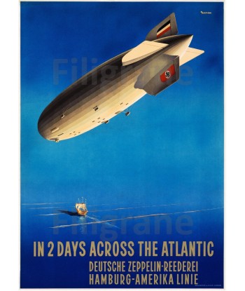 AVIATION DEUTSCHE ZEPPELIN Ryqd-POSTER/REPRODUCTION d1 AFFICHE VINTAGE pas cher chine