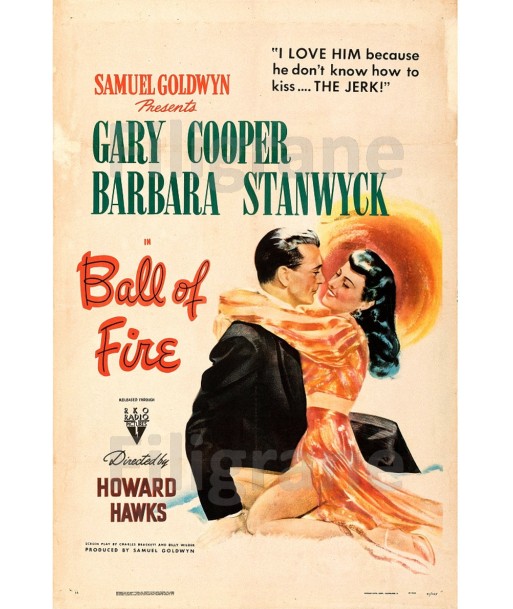 BALL of FIRE FILM Rvby-POSTER/REPRODUCTION d1 AFFICHE VINTAGE 2024