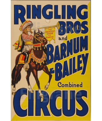 BARNUM BAILEY CIRCUS Rntq-POSTER/REPRODUCTION d1 AFFICHE VINTAGE pas cher chine