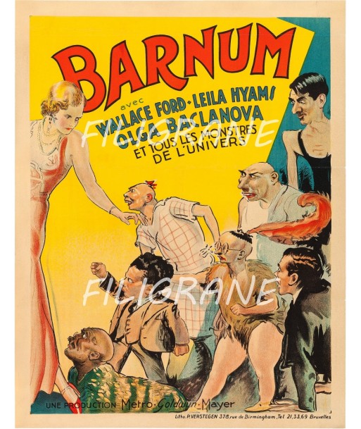 BARNUM FILM Rkvp-POSTER/REPRODUCTION d1 AFFICHE VINTAGE hantent personnes