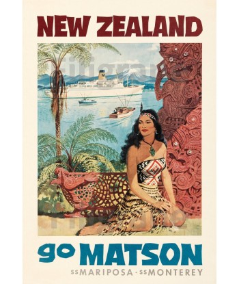 BATEAUX NEW ZEALAND MATSON Revk-POSTER/REPRODUCTION d1 AFFICHE VINTAGE shop