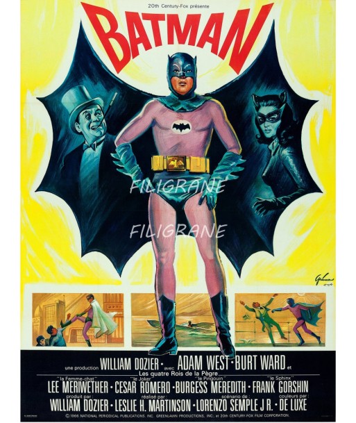 BATMAN FILM Rgsq-POSTER/REPRODUCTION d1 AFFICHE VINTAGE destockage