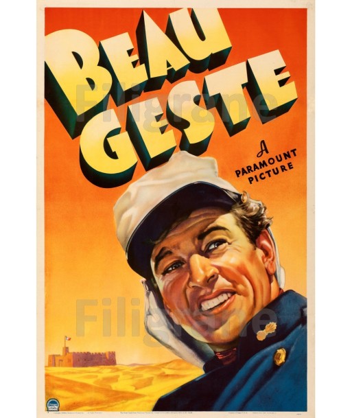 BEAU GESTE FILM Rmos-POSTER/REPRODUCTION d1 AFFICHE VINTAGE Par le système avancé 