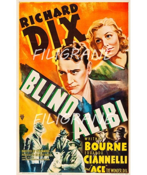 BLIND ALIBI FILM Rmag-POSTER/REPRODUCTION d1 AFFICHE VINTAGE acheter