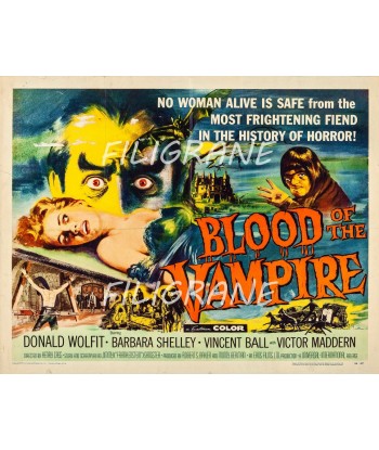 BLOOD of the VAMPIRE FILM Rzyb-POSTER/REPRODUCTION d1 AFFICHE VINTAGE Economisez 