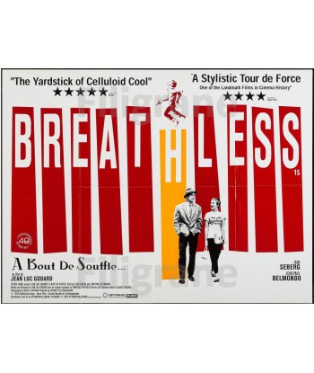 BREATHLESS FILM Rbsa-POSTER/REPRODUCTION d1 AFFICHE VINTAGE Les magasins à Paris et en Île-de-France