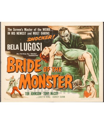 BRIDE of the MONSTER FILM Ruua-POSTER/REPRODUCTION d1 AFFICHE VINTAGE des créatures d'habitude