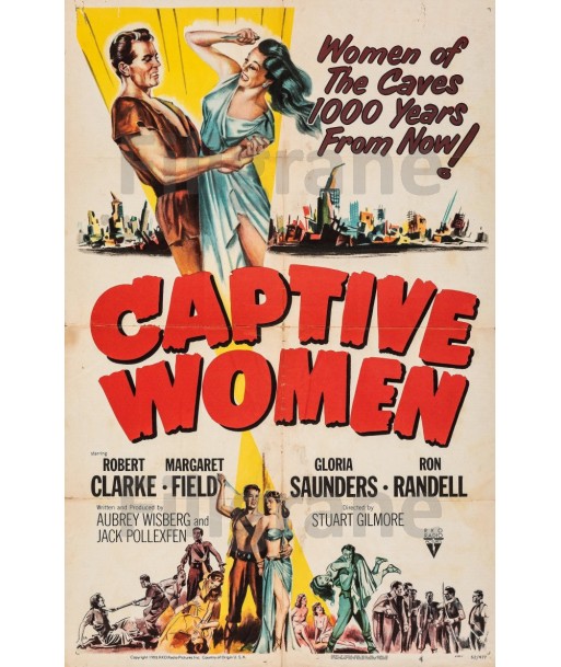 CAPTIVE WOMEN FILM Rtyh-POSTER/REPRODUCTION d1 AFFICHE VINTAGE de l' environnement