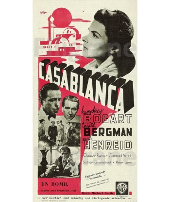 CASABLANCA FILM Rbab-POSTER/REPRODUCTION d1 AFFICHE VINTAGE Paris Déstockage Promo