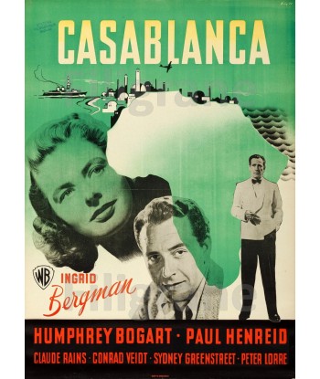 CASABLANCA FILM Rcki-POSTER/REPRODUCTION d1 AFFICHE VINTAGE hantent personnes