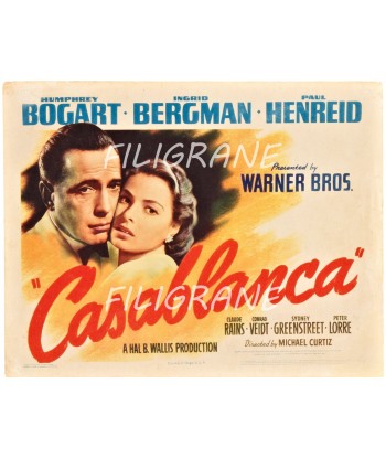 CASABLANCA FILM Rlit-POSTER/REPRODUCTION d1 AFFICHE VINTAGE 50-70% off 