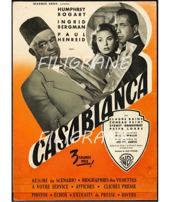 CASABLANCA FILM Rlpg-POSTER/REPRODUCTION d1 AFFICHE VINTAGE est présent 