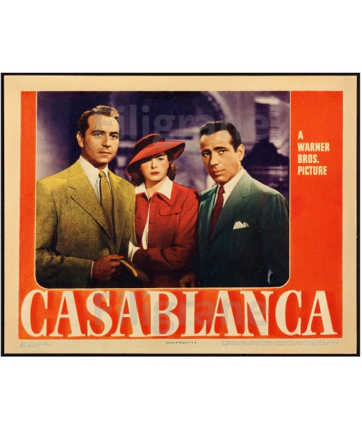 CASABLANCA FILM Rpsj-POSTER/REPRODUCTION d1 AFFICHE VINTAGE les ctes