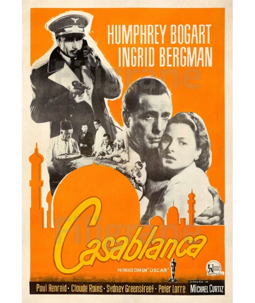 CASABLANCA FILM Rrcr-POSTER/REPRODUCTION d1 AFFICHE VINTAGE des créatures d'habitude