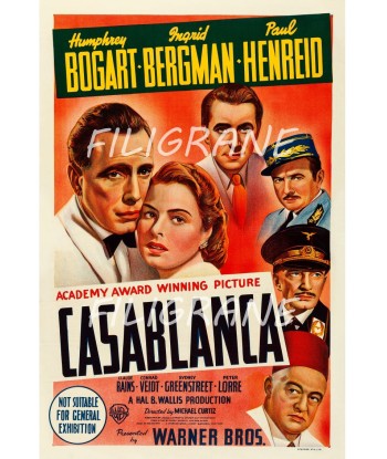 CASABLANCA FILM Ruwx-POSTER/REPRODUCTION d1 AFFICHE VINTAGE la colonne vertébrale