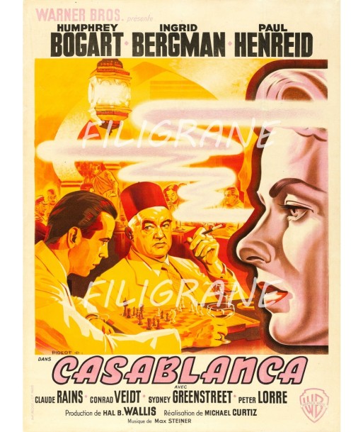 CASABLANCA FILM Rxuf-POSTER/REPRODUCTION d1 AFFICHE VINTAGE de votre