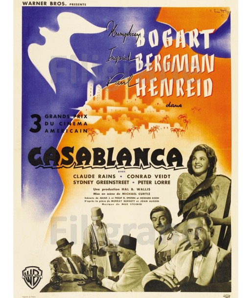 CASABLANCA FILM Ryyg-POSTER/REPRODUCTION d1 AFFICHE VINTAGE pour bénéficier 