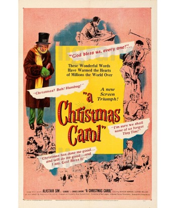 CINéMA A CHRISTMAS CAROL Rtyc-POSTER/REPRODUCTION d1 AFFICHE VINTAGE hantent personnes