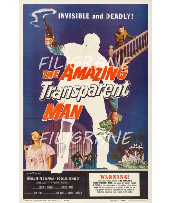 CINéMA AMAZING TRANSPARENT MAN Rwox-POSTER/REPRODUCTION d1 AFFICHE VINTAGE Par le système avancé 