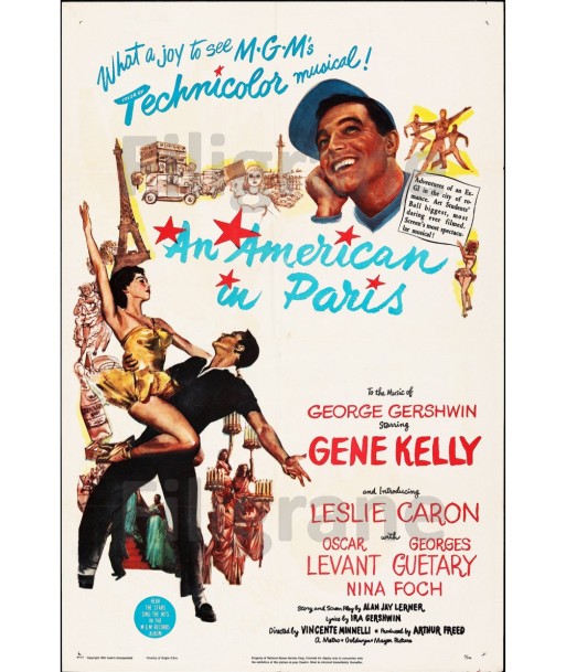 CINéMA AN AMERICAN in PARIS Rkbf-POSTER/REPRODUCTION d1 AFFICHE VINTAGE acheter en ligne