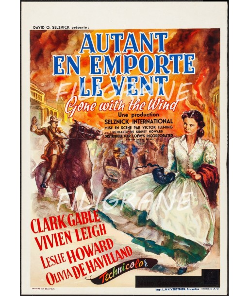 CINéMA AUTANT en EMPORTE le VENT Rphf-POSTER/REPRODUCTION d1 AFFICHE VINTAGE une grave pollution 