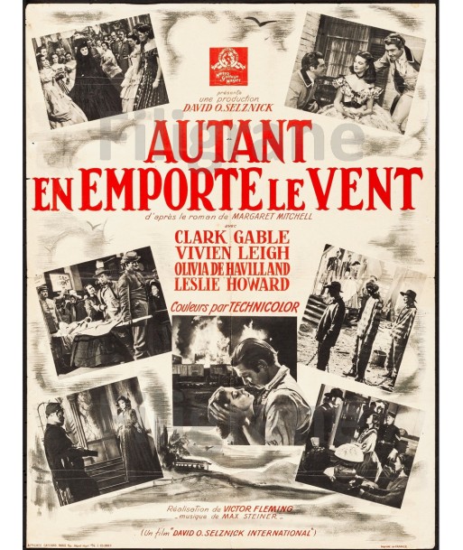 CINéMA AUTANT en EMPORTE le VENT Rsnp-POSTER/REPRODUCTION d1 AFFICHE VINTAGE outlet