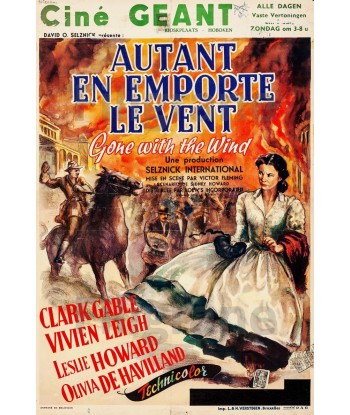 CINéMA AUTANT en EMPORTE le VENT Rxat-POSTER/REPRODUCTION d1 AFFICHE VINTAGE Toutes les collections ici