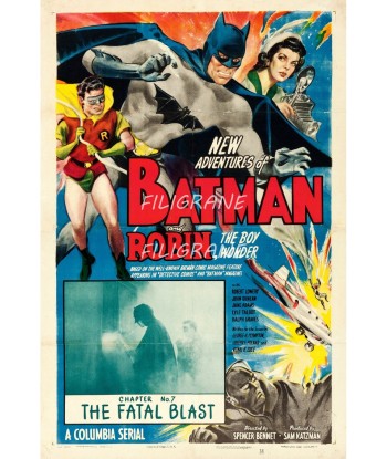 CINéMA BATMAN FATAL BLAST Rvaf-POSTER/REPRODUCTION d1 AFFICHE VINTAGE Faites des économies