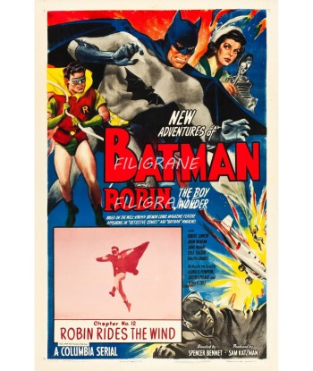 CINéMA BATMAN ROBIN RIDES WIND Rfwd-POSTER/REPRODUCTION d1 AFFICHE VINTAGE vous aussi creer 