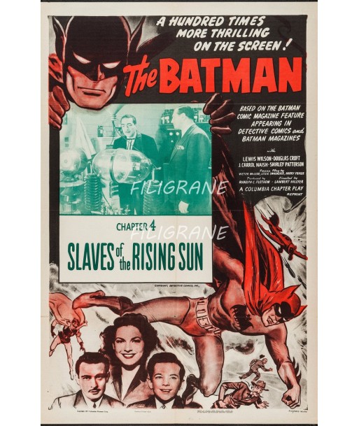 CINéMA BATMAN SLAVES RISING SUN Rtwk-POSTER/REPRODUCTION d1 AFFICHE VINTAGE Véritable concentré