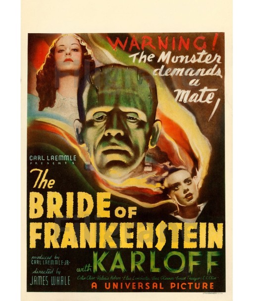 CINéMA BRIDE of FRANKENSTEIN Rftm-POSTER/REPRODUCTION d1 AFFICHE VINTAGE la livraison gratuite