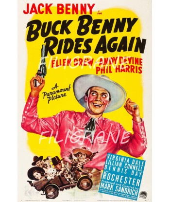 CINéMA BUCK BENNY RIDES AGAIN Rant-POSTER/REPRODUCTION d1 AFFICHE VINTAGE les muscles