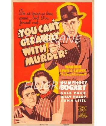 CINéMA CAN'T GET AWAY with MURDER Rxcd-POSTER/REPRODUCTION d1 AFFICHE VINTAGE pour bénéficier 