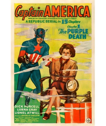 CINéMA CAPTAIN AMERICA PURPLE  Rxpl-POSTER/REPRODUCTION d1 AFFICHE VINTAGE Fin de série