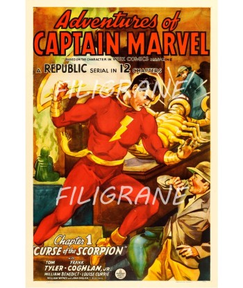 CINéMA CAPTAIN MARVEL Rbap-POSTER/REPRODUCTION d1 AFFICHE VINTAGE Faites des économies