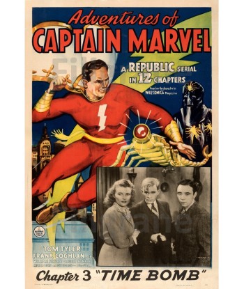 CINéMA CAPTAIN MARVEL TIME BOMB Rbxn-POSTER/REPRODUCTION d1 AFFICHE VINTAGE Véritable concentré