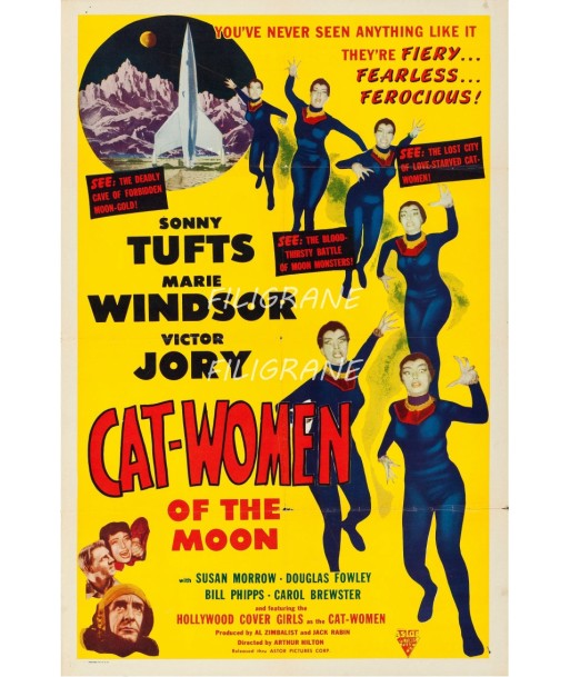 CINéMA CAT WOMEN of the MOON Rtdw-POSTER/REPRODUCTION d1 AFFICHE VINTAGE Venez acheter