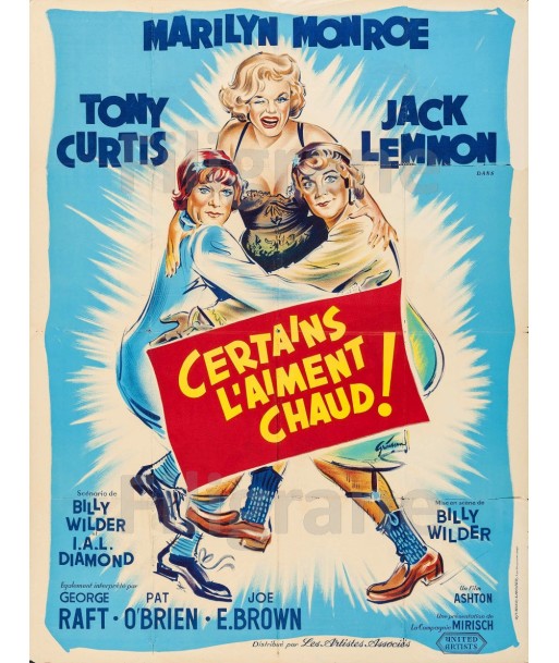 CINéMA CERTAINS L'AIMENT CHAUD  Rrgl-POSTER/REPRODUCTION d1 AFFICHE VINTAGE sur le site 