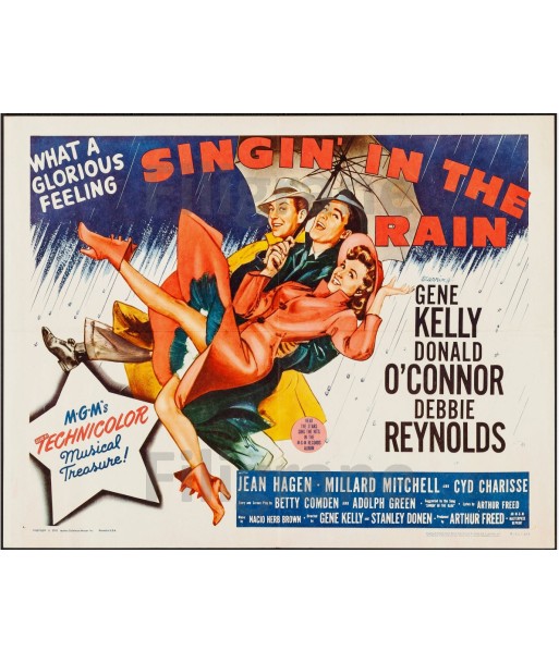 CINéMA CHANTONS sous la PLUIE Rcgx-POSTER/REPRODUCTION d1 AFFICHE VINTAGE d'Europe débarque